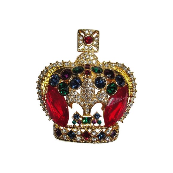 Butler and Wilson Costume Rhinestone Crown Pin